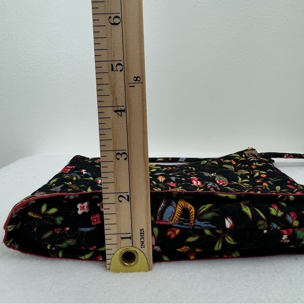 Vera‎ Bradley Petite Ming Elite Quilted Crossbody Purse Retired Floral Black - Picture 11 of 13